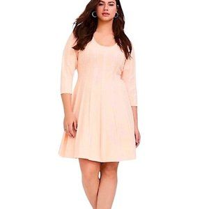 New Torrid Light Pink Cable Knit Sweater Dress Midi 1X